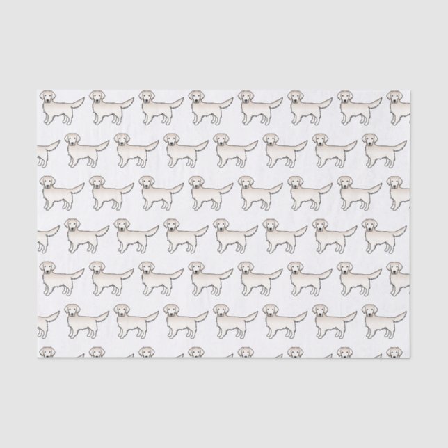 Englisch Cream Golden Retriever Cartoon Dog Muster Seidenpapier (Vorderseite)