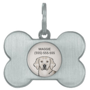 Englisch Cream Golden Retriever-Hundeporträt Tiermarke