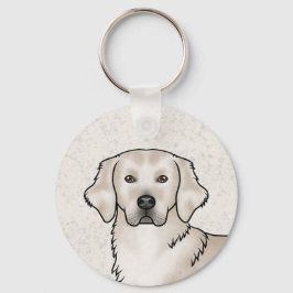 Englisch Cream Golden Retriever Niedlich Dog Portr Schlüsselanhänger