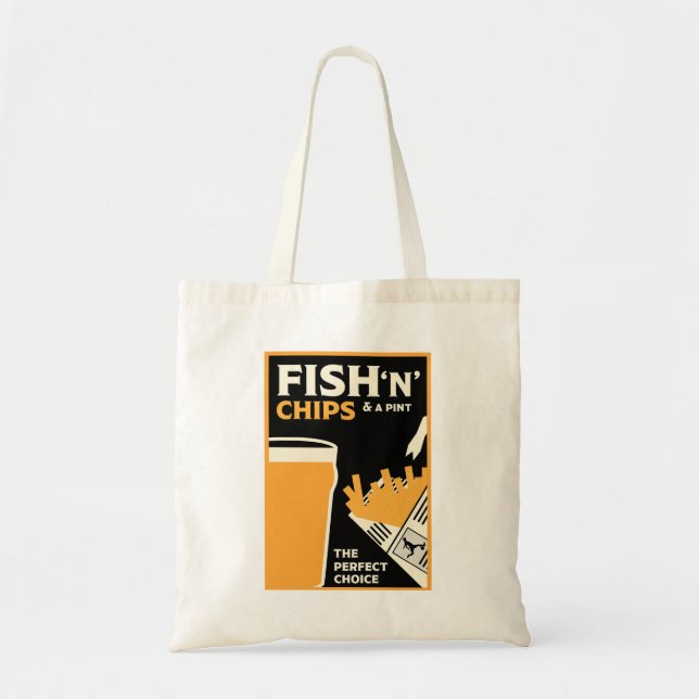 Englisch Fisch und Chips Tragetasche (Vorne)