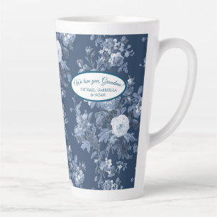Englisch Floral Garden Navy Blue n White Oma Milchtasse