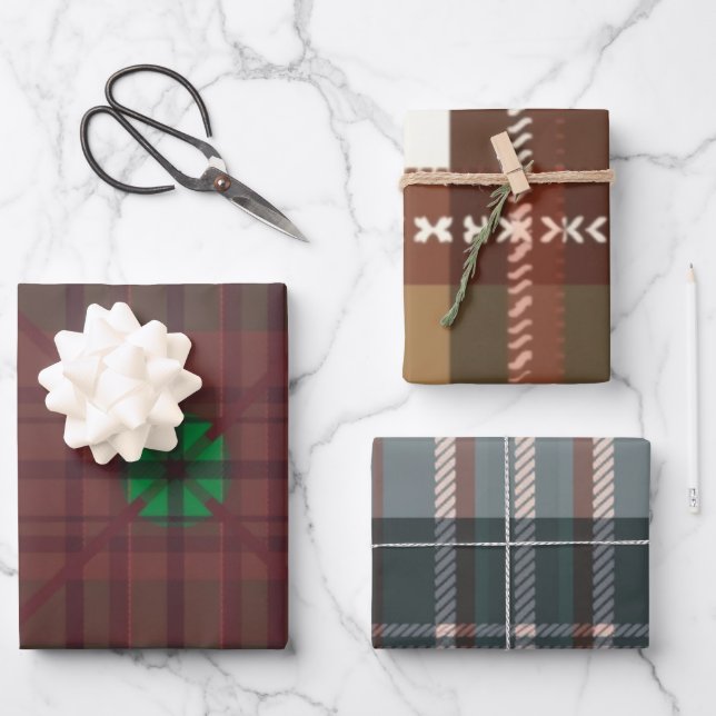 Englisch Folk Kariert Stationery Set Geschenkpapier Set (Vorderseite)