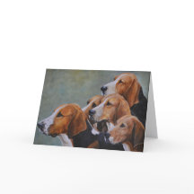 Englisch Fox Hounds Hund Kunst Grußkarte