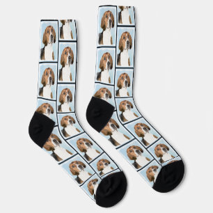 Englisch Foxhound Malerei Niedlich Original Hunde  Socken