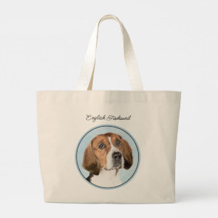 Englisch Foxhound Malerei Süße Original-Hunde-Kuns Jumbo Stoffbeutel