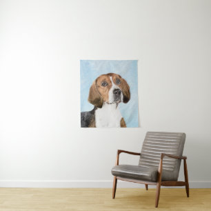 Englisch Foxhound-Malerei - Süße originelle Hundek Wandteppich