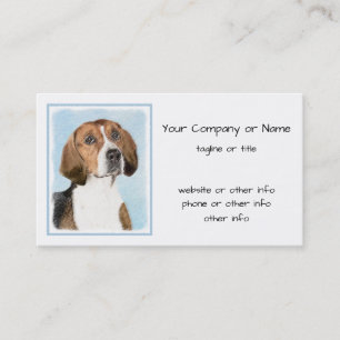 Englisch Foxhound Painting - Niedliche Original Hu Visitenkarte
