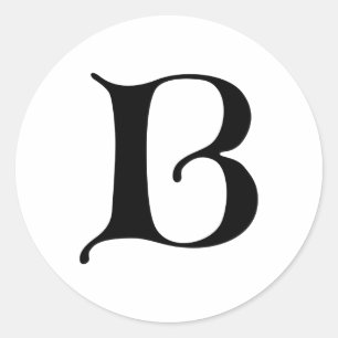 Englisch Gothic Monogram Letter B Runder Aufkleber