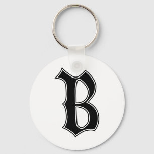 Englisch Gothic Monogram Letter B Schlüsselanhänger