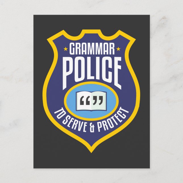 Englisch Grammar Police Funny Sarcasm Literatur Postkarte (Vorderseite)