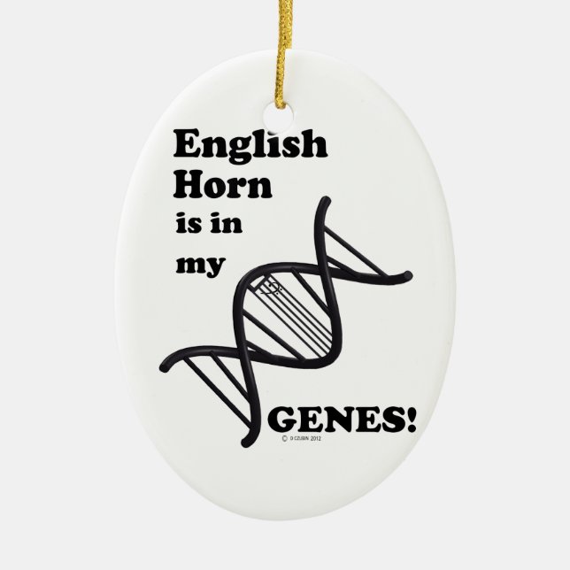 Englisch Horn ist in meinen Genen Keramik Ornament (Vorne)