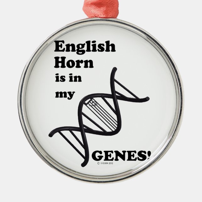Englisch Horn ist in meinen Genen Silbernes Ornament (Vorne)