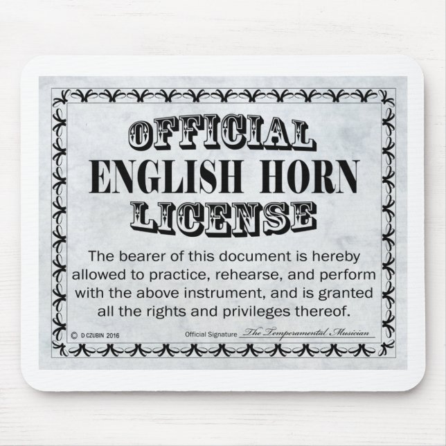 Englisch Horn Lizenz Mousepad (Vorne)