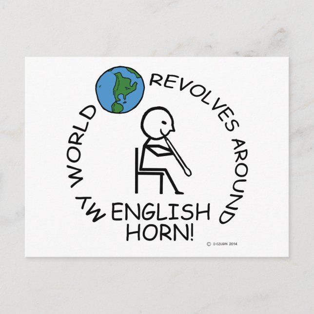 Englisch Horn - World Revolves rund Postkarte (Vorderseite)