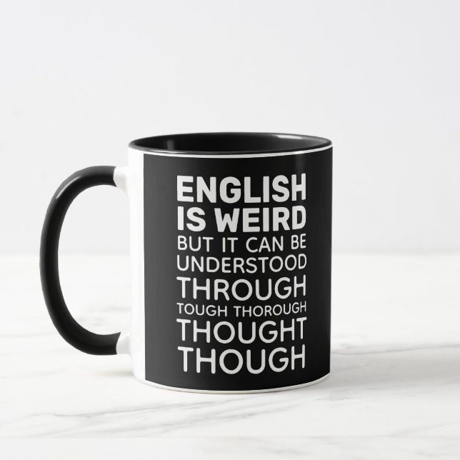 Englisch ist komisch Funny Grammar Black Tasse (Links)