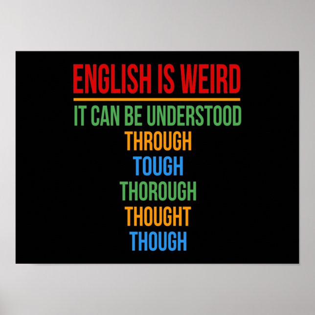 Englisch ist komischer Sprachlehrer Grammatikstude Poster (Vorne)