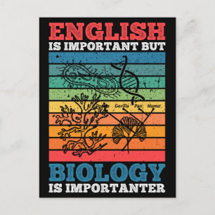 Englisch ist wichtig, aber Biologie ist wichtig Postkarte