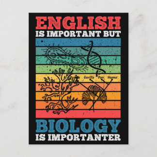 Englisch ist wichtig, aber Biologie ist wichtig Postkarte
