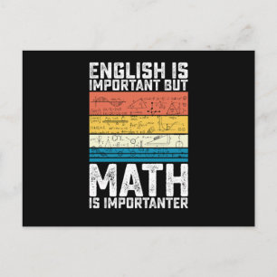 Englisch ist wichtig, aber Mathe ist wichtiger Postkarte