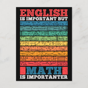 Englisch ist wichtig, aber Mathematik ist wichtig  Postkarte