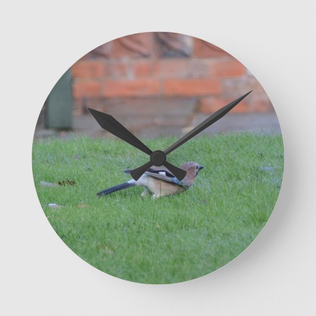 Englisch Jay Runde Wanduhr (Vorderseite)