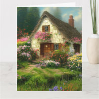 ENGLISCH LAND HÜTTE BLANK Grußkarte