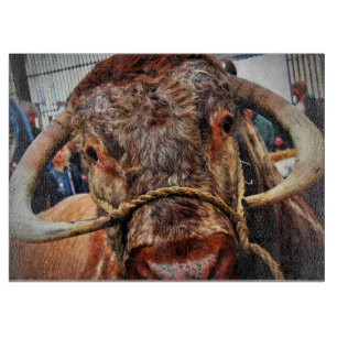 Englisch Long Horn Cow Cattle Poster Schneidebrett