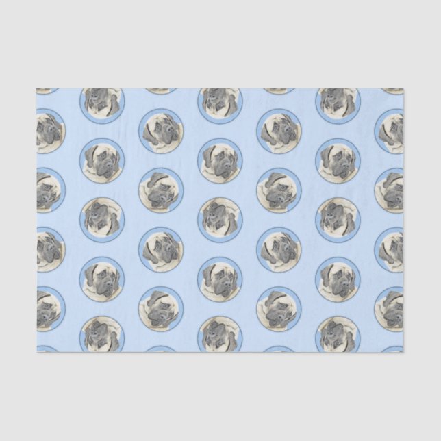 Englisch Mastiff Malerei Fawn Original Haustier Hu Seidenpapier (Vorderseite)