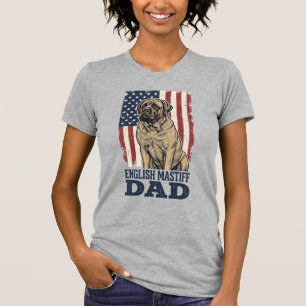 Englisch Mastiff Vater Patriotisches Vintage Hund T-Shirt