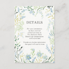 Englisch Meadow Delicate Blume Wedding Details Begleitkarte