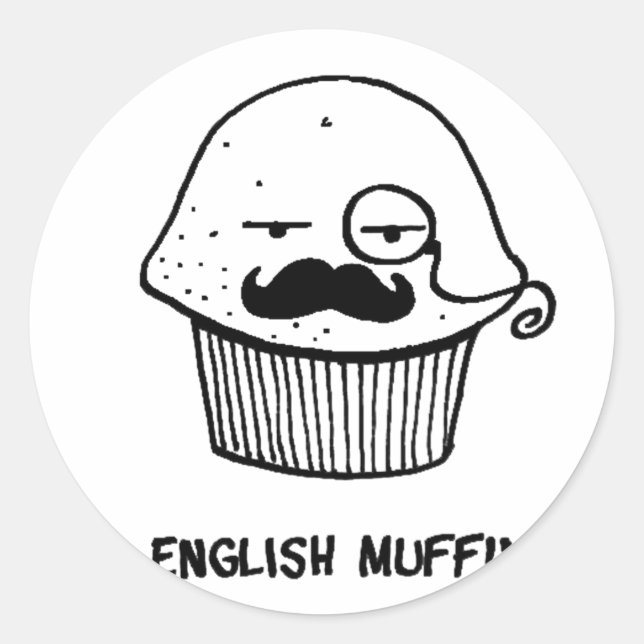 Englisch muffin.png runder aufkleber (Vorderseite)