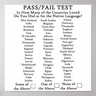 Englisch nur in den USA Poster