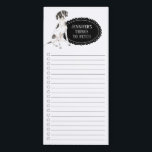 Englisch Pointer Dog Shopping List Magnetic Notepa Magnetischer Notizblock<br><div class="desc">Adorable Sachen,  um englischen Pointer Hund mit einem schwarzen Chalkboard Rahmen personalisiert mit Ihrem Namen zu holen.</div>