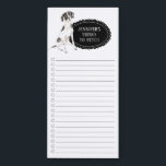 Englisch Pointer Dog Shopping List Magnetic Notepa Magnetischer Notizblock<br><div class="desc">Adorable Sachen,  um englischen Pointer Hund mit einem schwarzen Chalkboard Rahmen personalisiert mit Ihrem Namen zu holen.</div>
