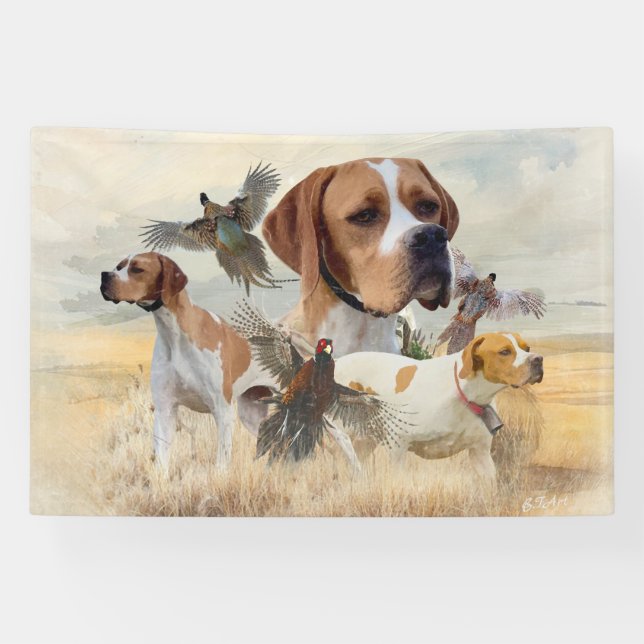 Englisch Pointer Fasanenjagd Banner (Horizontal)