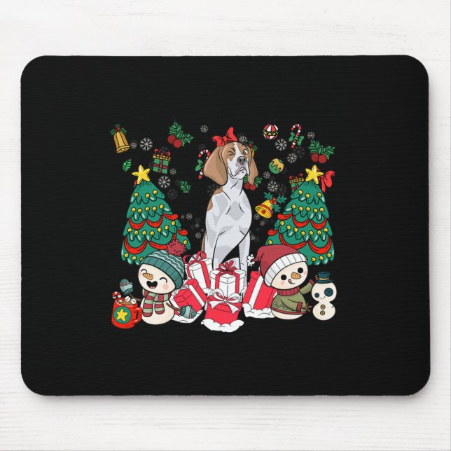 Englisch Pointer Funny Christmas Dog für Männer Fr Mousepad (Vorne)