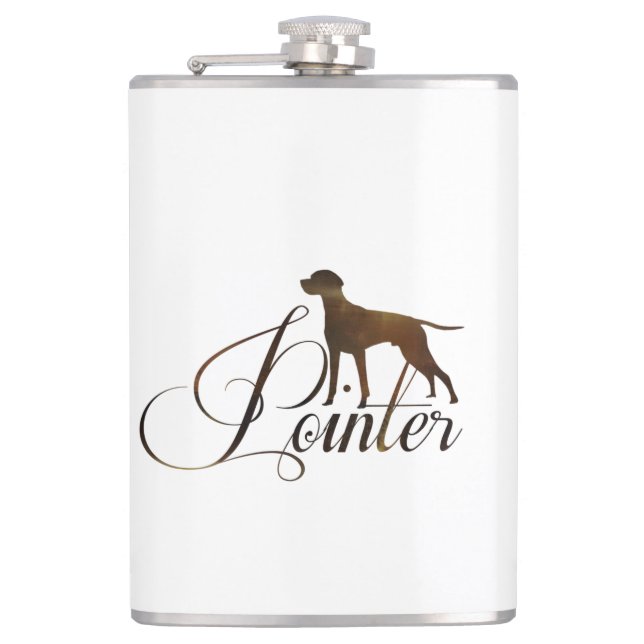 Englisch Pointer Mattiert Glass Coffee Tasse Flachmann (Vorderseite)