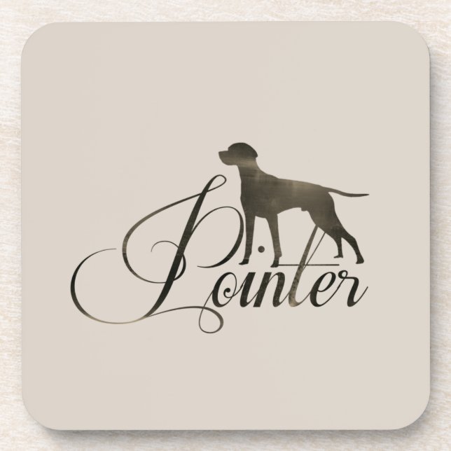 Englisch Pointer Mattiert Glass Coffee Tasse Flask Getränkeuntersetzer (Vorderseite)