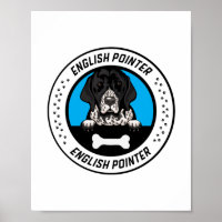 Englisch Pointer Peeking Illustration Abzeichen