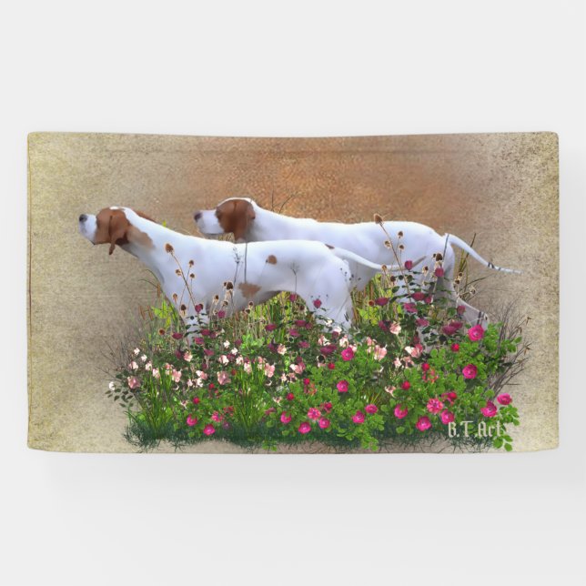 Englisch Pointer Tapestry Poster Triptych Acrylic  Banner (Horizontal)