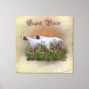 Englisch Pointer Tapestry Poster Triptych Acrylic Leinwanddruck