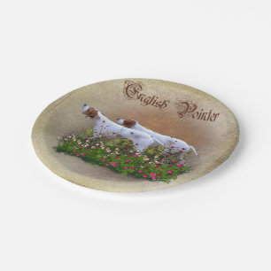 Englisch Pointer Tapestry Poster Triptych Acrylic  Pappteller