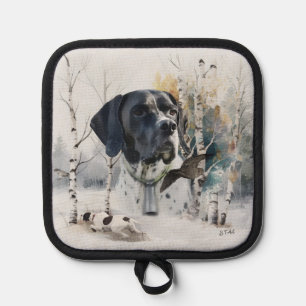 Englisch Pointer , Woodcock Jägersaison , Kunst Topflappen