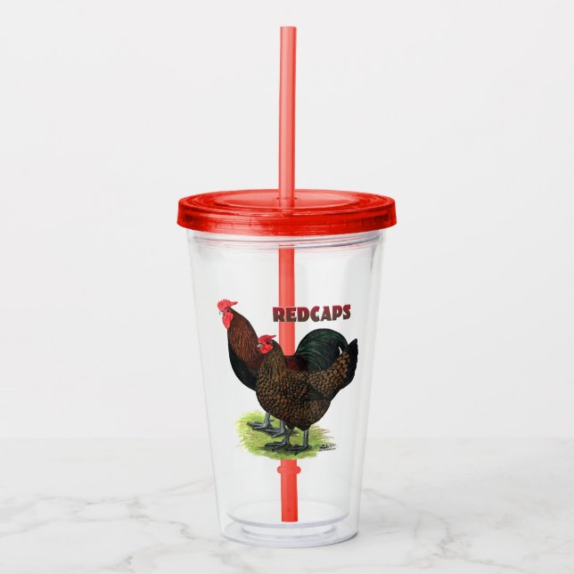 Englisch Redcaps Acryltrinkbecher (Vorderseite)