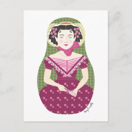 Englisch Rose Matryoshka Postcard Postkarte