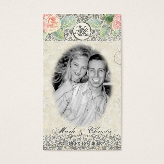Englisch Rose & Silver Gastgeschenk Hochzeit Gesch (Vorderseite)