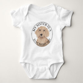 Englisch Roter Dachshund Hund Große Schwester Baby Strampler