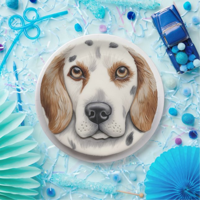Englisch Setter Dog 3D Inspiriert Pappteller (Party)