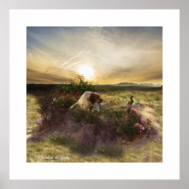 Englisch Setter, Fasanierjagd Poster (Vorne)