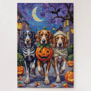 Englisch Setter Halloween-Kostüm beim Süßigkeiten-